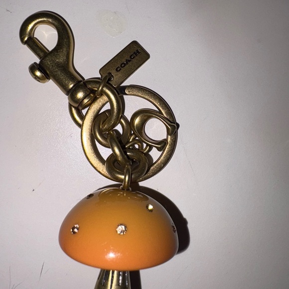 Coach Gold and Orange Mushroom Key Holder - Picture 2 of 4
